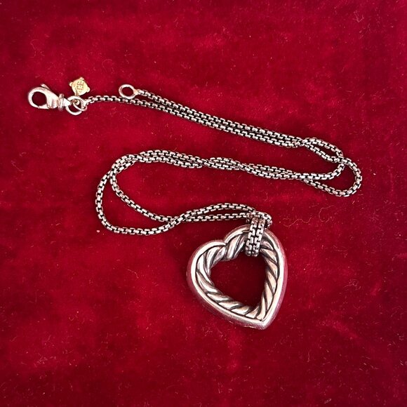 David Yurman Heart Necklace with 18K Gold Accents in Sterling Silver - Picture 5 of 13